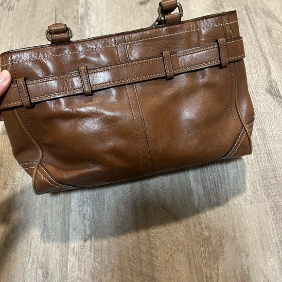 Coach Purse: 8a70 Black Hampton Leather - Vintage - Picture 4 of 10